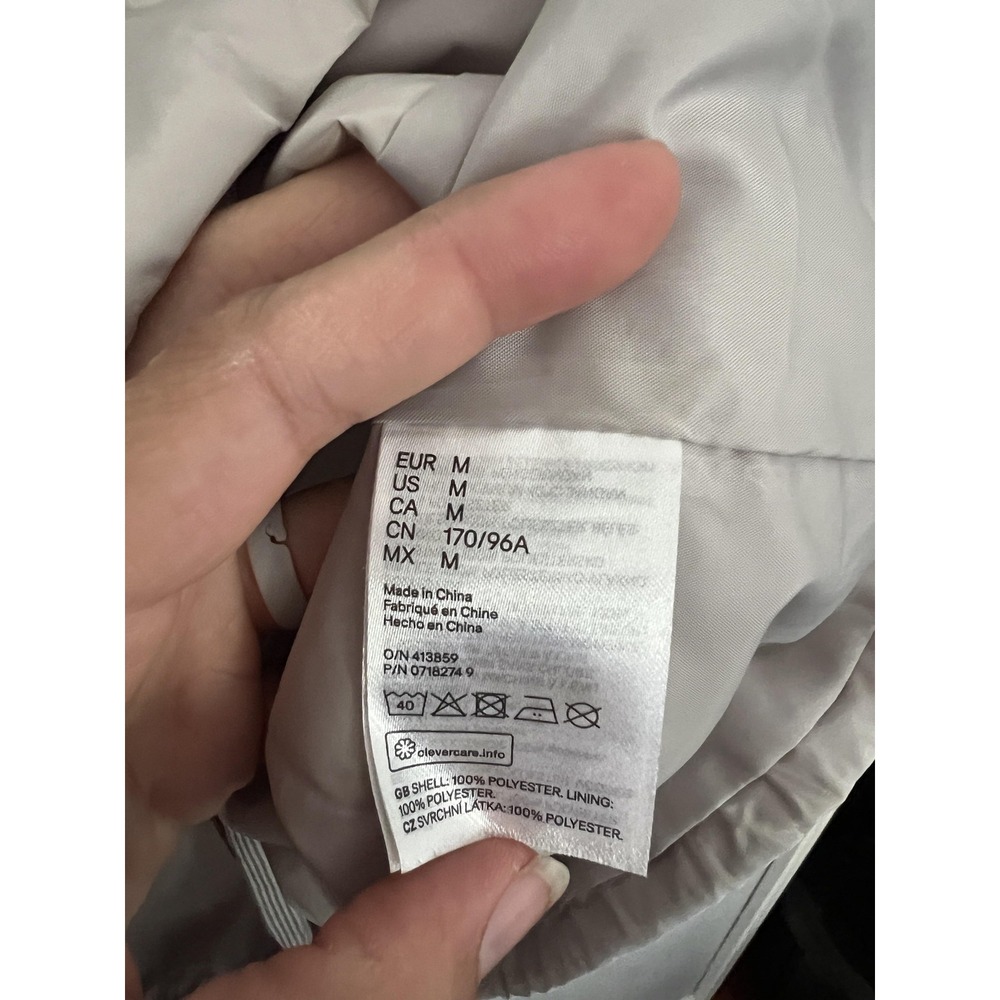 NASA Jacket Womens M Beige Hooded Windbreaker Snap Button Logo H&M Divided EUC - Picture 6 of 11